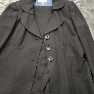 Black with small white pinstripe lined Pantsuit